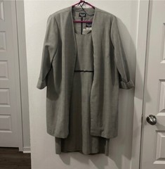 Vintage Grey and Black Dress and Jacket Set by Helene Blake
