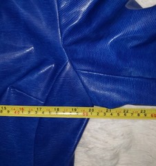Vintage 90s Hugo Buscati Collection Blue Shiny Blazer Womens Jacket Polyurethane