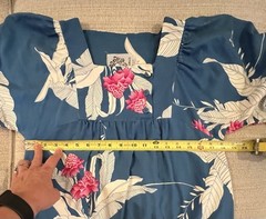 Vtg Hilo Hattie’s Women S Hawaiian Muumuu Dress Blue Pink Floral Pocket S