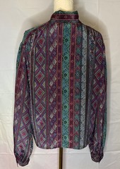 VTG James Kenrob By Dalton Womens M Long Sleeve Button Down 80’s secretary