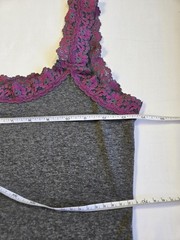 Hanky Panky Tank Lingerie Top Cami Camisole Pink Lace Grey Sexy Classic Small