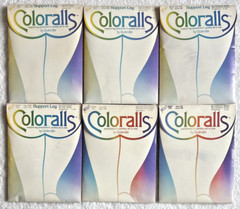 6 VTG Underalls Coloralls Pantyhose Panties All One Nylons Support Legs Size A-B