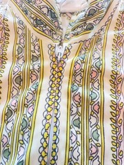 Vintage Mod Novelty Print Nyon Lounge Hostess Gown