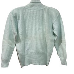 Liz Claiborne Petites Light Aqua Wool Angora Turtleneck Sweater Padded Size P