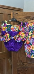 Vintage Swimsuit Skirt 3 Piece Set Catalina Floral Sz12 NWOT