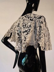 EXCEPTIONAL EDWARDIAN HAND MADE GROS POINT DE VENISE LACE JACKET W BELL SLEEVES