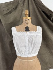 Antique Edwardian Linen Under Bodice Corset Top 1900s 1910s