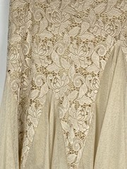 Casadei 90’s Lace Mesh Midi Skirt Sz L Beige Cream Asymmetrical Fairy Boho Retro