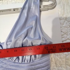 Vintage Powder Blue Vanity Fair Size 32 Long Nightgown Nylon Made In USA Read