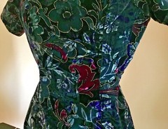 VINTAGE “STEPPIN’ OUT” OFF SHOULDER SHORT SLEEVE BLACK PRINT SIZE 5 DRESS USA