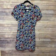 Vintage Serbin 70’s 80’s Floral Dress Gold Buttons Size 6P