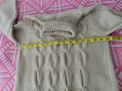 Vntg Ballantyne of peebles beige Cashmere Turtleneck cableknit Sweater 102cm-40