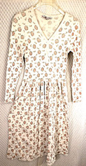 Vintage Carole Hockman Prairie Gown Dress Sleepwear 90sLounge Gown Rib Cotton S