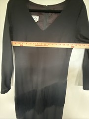 70s Solo San Francisco Black Fringe Dancing Dress long sleeve Size 13/14 VINTAGE