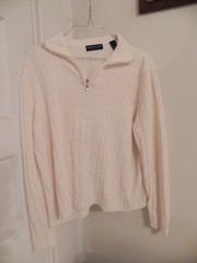 Karen Scott Petites Size Large Cream White Sweater, 100% Acrylic