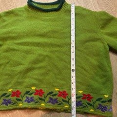 VTG 80’s United Colors of Benetton Sweater Wool Blend Green Italy cropped