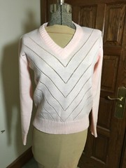 Vintage 1970s/80s quantum sportswear pink womens golf sweater sz S NWOT