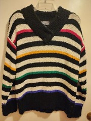 Vintage Gitano 100% Acrylic Striped Multicolored Sweater Long Sleeve Large