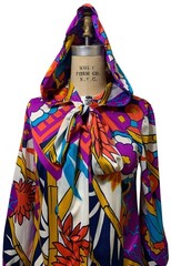 COLE of CALIFORNIA Vintage 70s Women’s Hooded Beach Cover-Up Caftan Dress Sz M/L