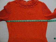 M Katrina Custom of California VTG Orange Knit Dress Evening Talon Long Sleeve