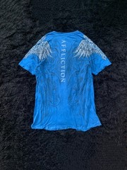 Affliction Blue Cross Wings Graphic T Shirt Mens Y2K Goth(SEE DESCRIPTION!!!)