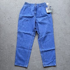 Deadstock 80s LEE Women’s Mom Jeans Light Wash Denim 16 P Vintage Baggy Fit