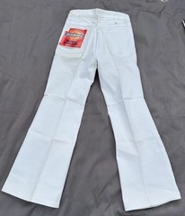 Vintage 1970s DICKIES WESTERN FLARE JEANS Womens 28X29 White