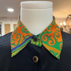 Vintage Martinique Abstract Panel Print Button Front Blouse Art Deco 90s L
