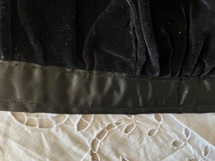 Antique French Black Velvet Edwardian Blouse Handmade Lace Trim c1910 Sz S