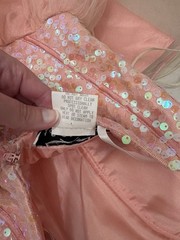Vintage Y2K Masquerade Pink Beaded Iridescent Corset Tulle Mini Dress Size 3/4