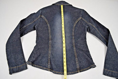 Vintage Jean Jacket Frankie B Size S/M 00s Blue Denim Fitted Blazer Made USA