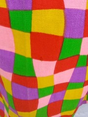 Vtg 60’s Mod Sleeveless Shift Dress Bold Psychedelic Abstract Geometric Print M