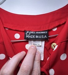 Breli Originals Vintage 1980’s Red Polka Dot Belted Pleated Dress Size 10 NWOT