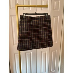 Anthropologie Hutch Tweed Windowpane Skirt Size SP Mini Plaid Old Money