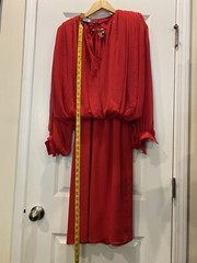 Vintage Fuchsia Wayne Clark Alone Marelle Sheer Sleeve Knee Length 80’s Dress 8