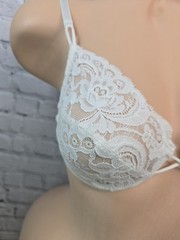 Vintage 80’s Victoria’s Secret 32B Bra Sexy 90s White Floral Sheer Classic Rare