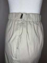 Vtg Prada Beige Cotton Blend Pencil Skirt 8 30 Waist Made in Italy Satin Lined