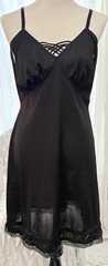 Vintage Black Slip Dress Maybe Vanity Fair Wounded No Tags 36 Bust