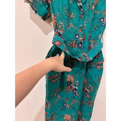Vintage 80s Milanzo Floral Rayon Dress S Cottagecore Whimsigoth Boho Midi