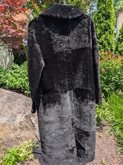BLACK Sheepskin FULL LENGTH COAT LARGE Shearling