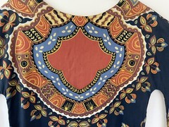 Vintage Ethnic Kaftan Dress Cotton Multi Snake in the Grass West Indie M