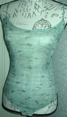 Vtg Giorgio Armani Underwear pale green mesh bodysuit, ladies’ sz 46 (US 12) *RD