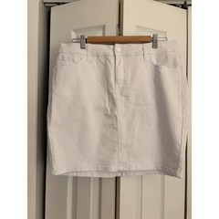 Torrid White Denim Mini Skirt Size 14 NWT Stretch Optic White Classic
