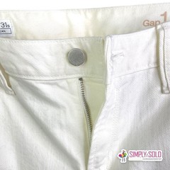 Gap 1969 Women Sz 31s Long And Lean Bootcut Creamy White Jeans Cotton Mid-Rise