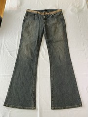David Meister Womens Vintage Bell Bottom Jeans Size 14 34” Sequined Waist
