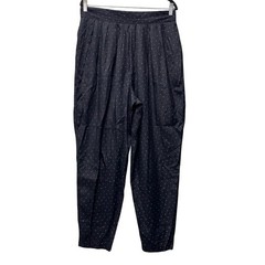 Maggie Lawrence Vintage Black Gold Diamond Print Pleated Tapered Pants 14/16