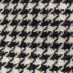 Louis Feraud Paris Vintage Women’s Wool Houndstooth Skirt Suit 42 EU Velour Trim