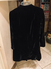 Eloise Curtis Black Velvet Coat Dress Jacket Rhinestone Buttons !! Vintage Small