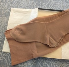 Vintage Kayser Roth 1958 Boxed Seamless Support Garter Stockings Tan L 10 1/2-11