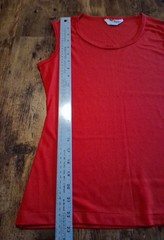 Vintage 70s ECCO BAY Tank Top BRIGHT RED Stretchy Poly Knit Sz Medium
